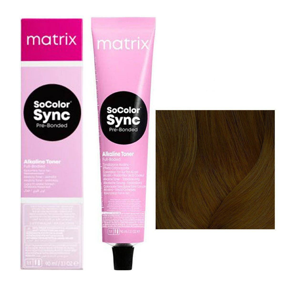Matrix SoColor Sync Pre-Bonded Farba do włosów - 4A Średni brąz popielaty, półtrwała koloryzacja ton w ton 90ml