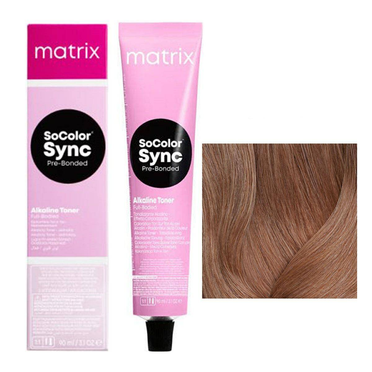 Matrix SoColor Sync Pre-Bonded Farba do włosów - 7MM Średni blond mokka mokka, półtrwała koloryzacja ton w ton 90ml