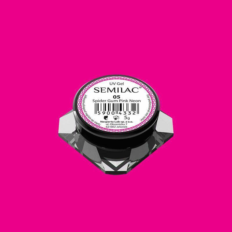 Semilac Spider Gum, Żel do zdobień - Pink Neon