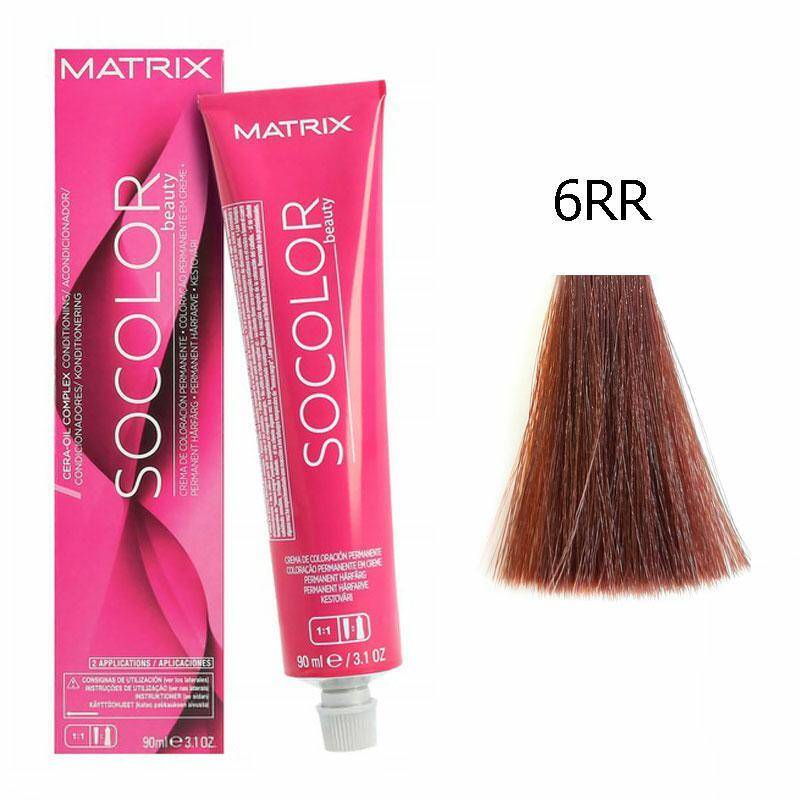 Matrix Socolor Beauty Farba do włosów - 6RR Intensywny czerwony ciemny blond, trwała koloryzacja 90ml