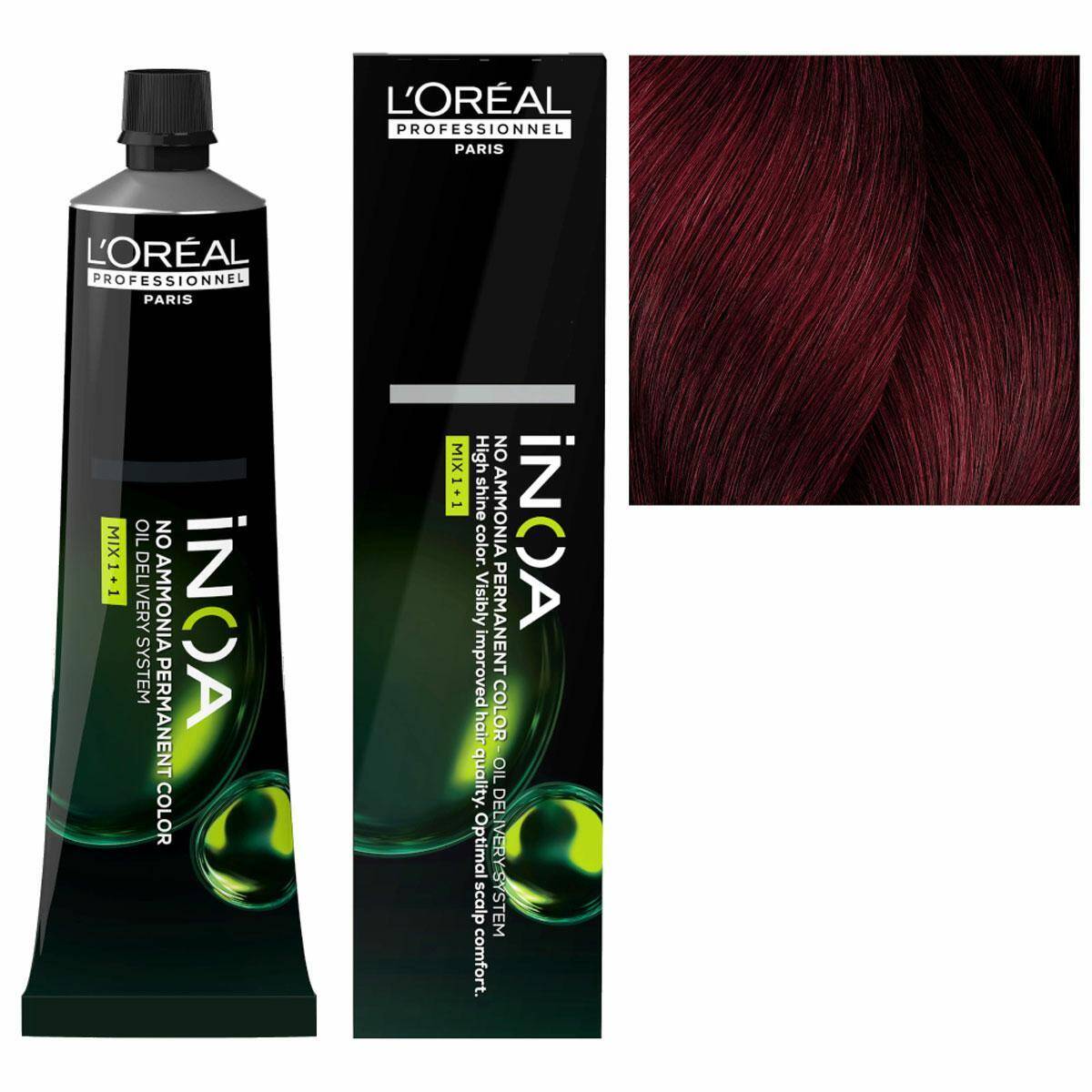 Loreal Inoa Farba do włosów bez amoniaku - 4.62 Brąz czerwono-opalizujący 60g