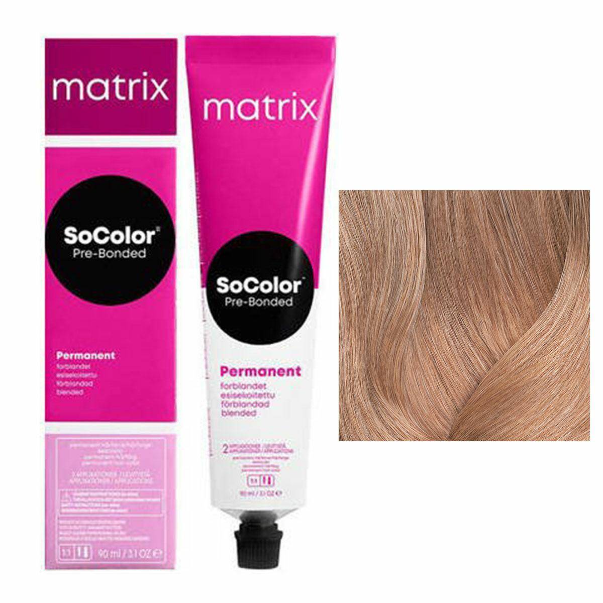 Matrix SoColor Pre-Bonded Farba do włosów - 10MM Intensywny extra jasny blond mokka, trwała koloryzacja 90ml