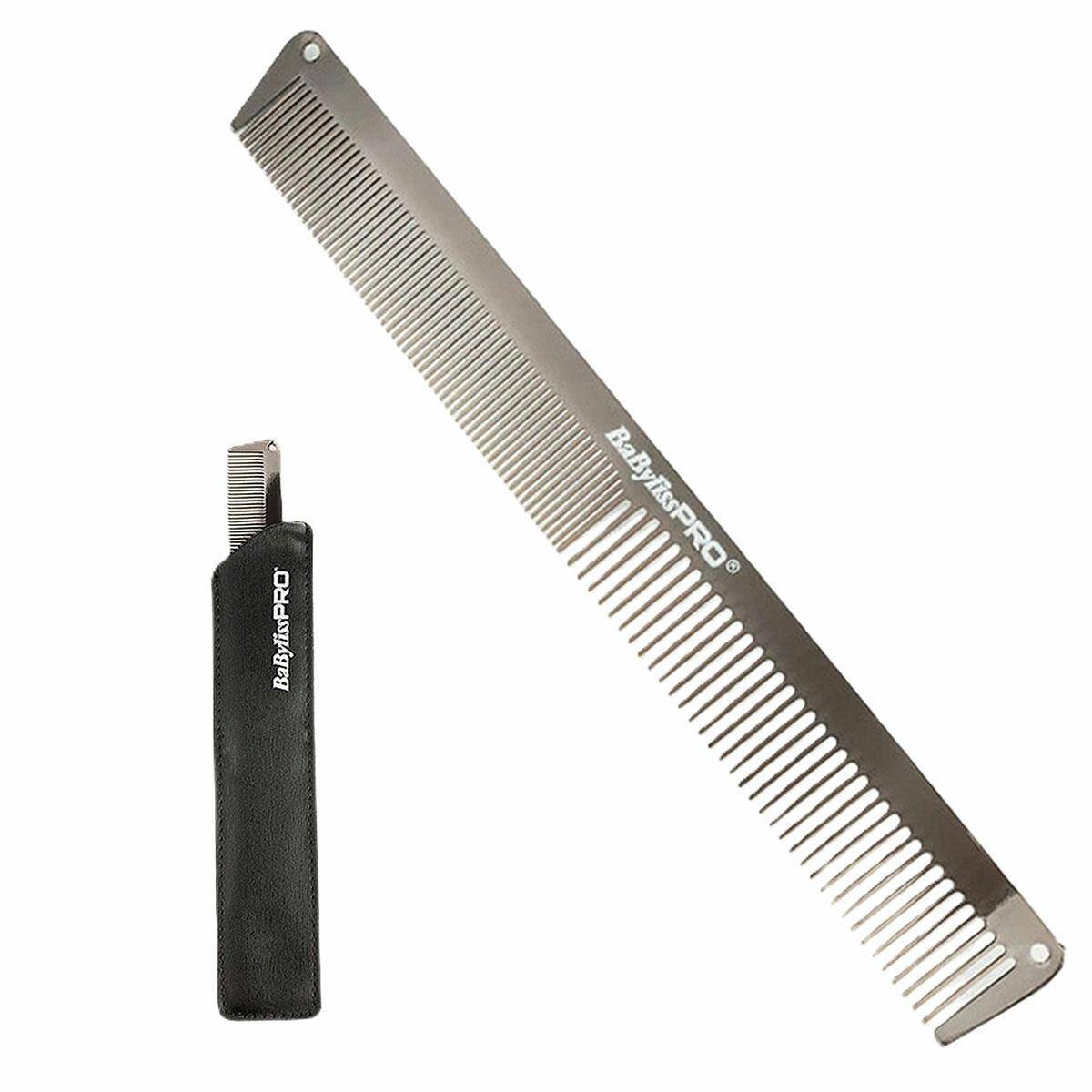 BaByliss PRO Gunsteel Metalowy grzebień do strzyżeń, 190 mm, stal nierdzewna, ultracienki