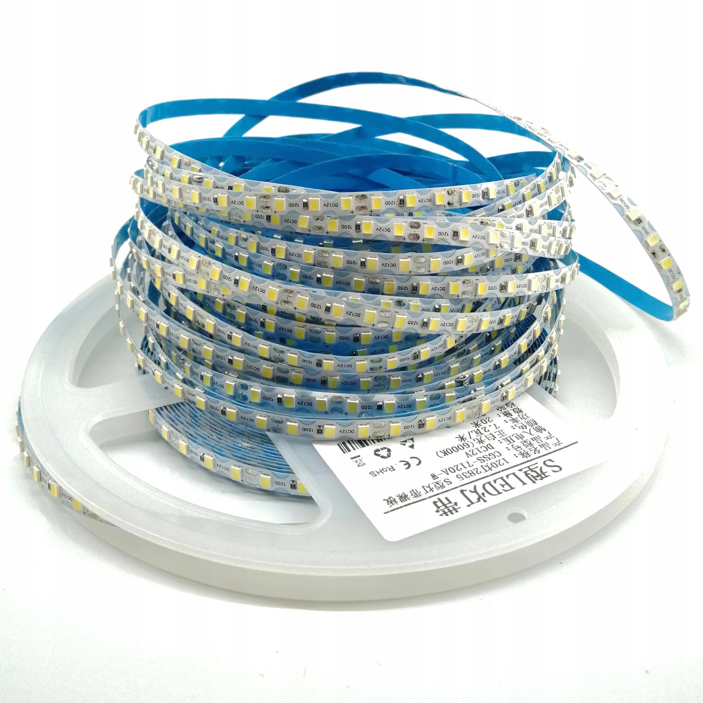 TAŚMA LED 12V ZIGZAG 120LED/m BIAŁA IP20