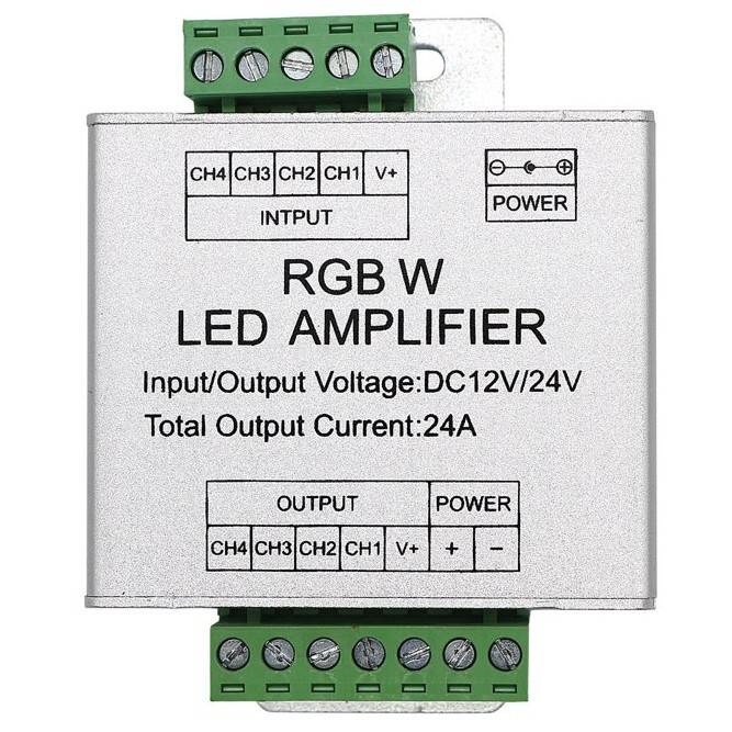 Wzmacniacz RGBW 24A 12-24V DC