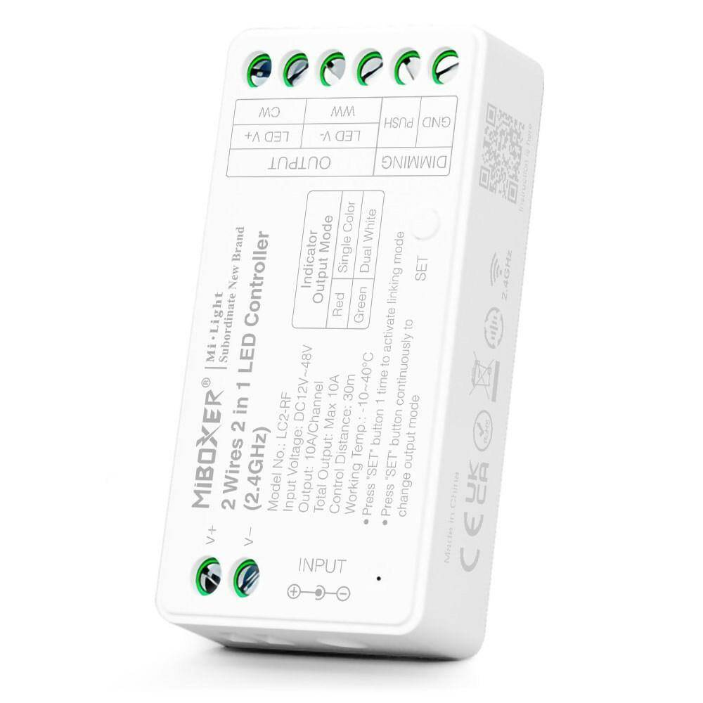 Ściemniacz Sterownik Taśma LED CCT dwuprzewodowa Miboxer LC2-RF 2w1 MONO RF 2.4G