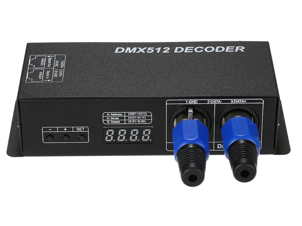 Kontroler Dekoder DMX 512 RGB 3x8A 12-24V DC - DISPLAY