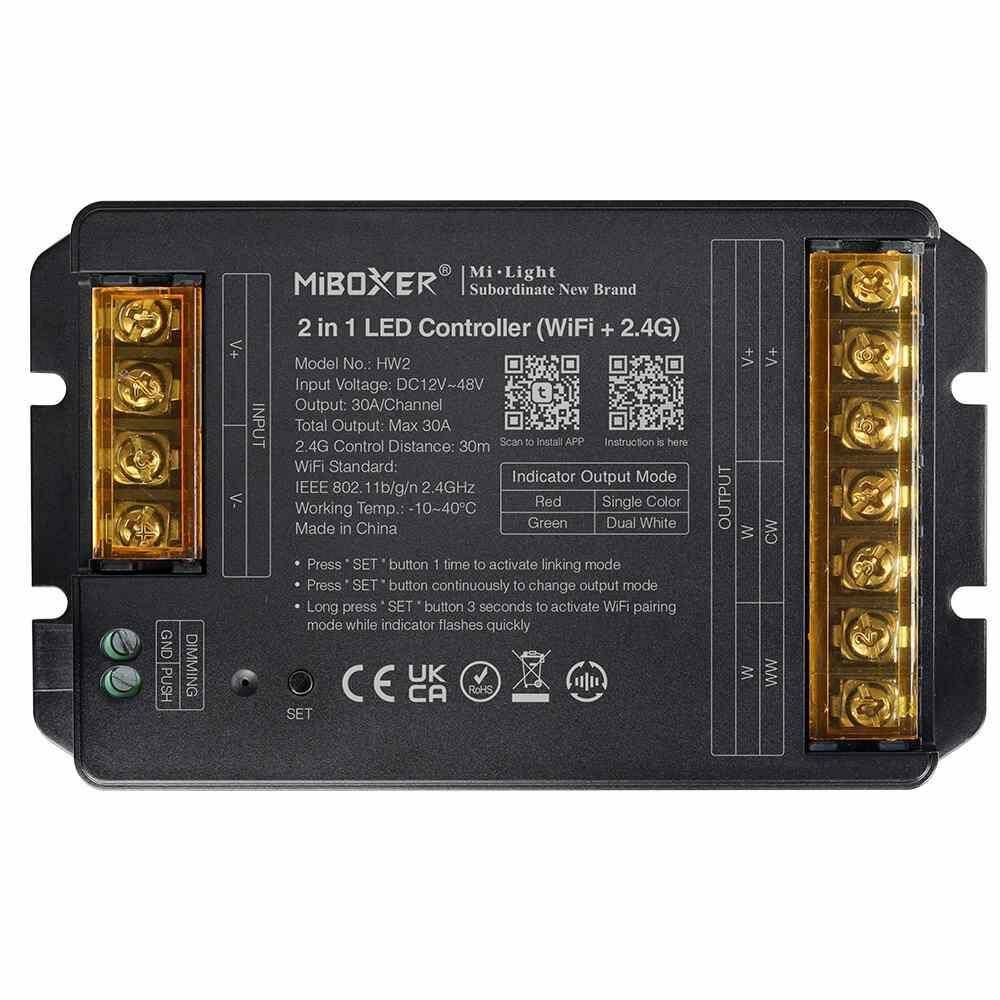 Kontroler Sterownik LED Mono CCT MIBOXER HW2 2w1 30A 12-48V WiFi TUYA Najmocniejszy Milight PUSH