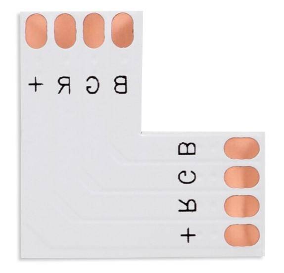 Łącznik L PCB Kątowy do Taśm LED RGB