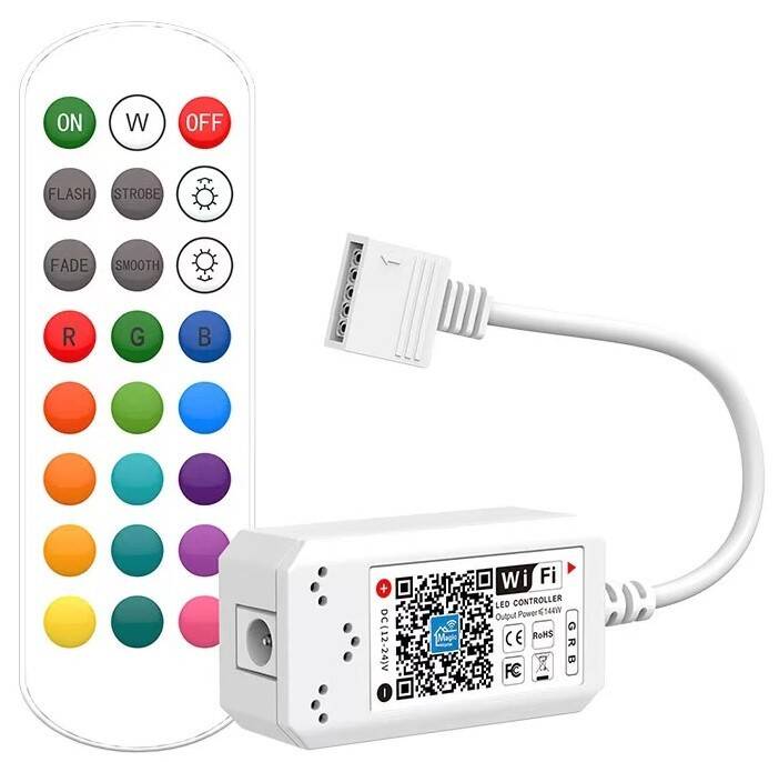 Sterownik Taśm LED RGBW 144W WiFi Android iOS + Pilot RF Slim