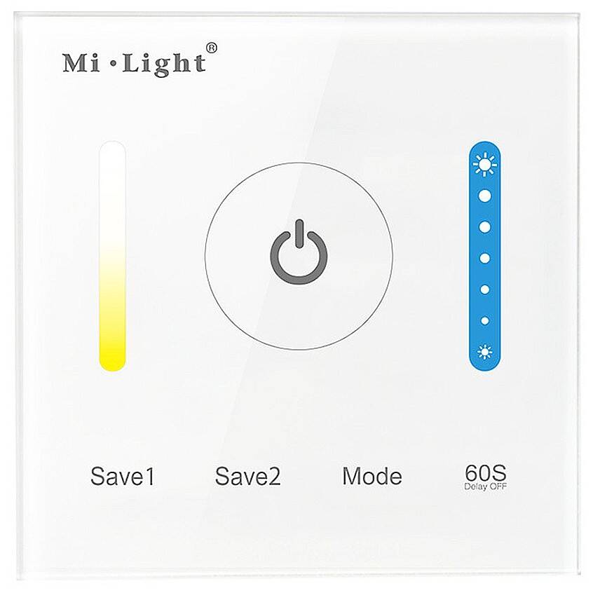 Kontroler DOTYKOWY Panel MiBoxer P2 CCT Naścienny Podtynkowy 12-24V 10A