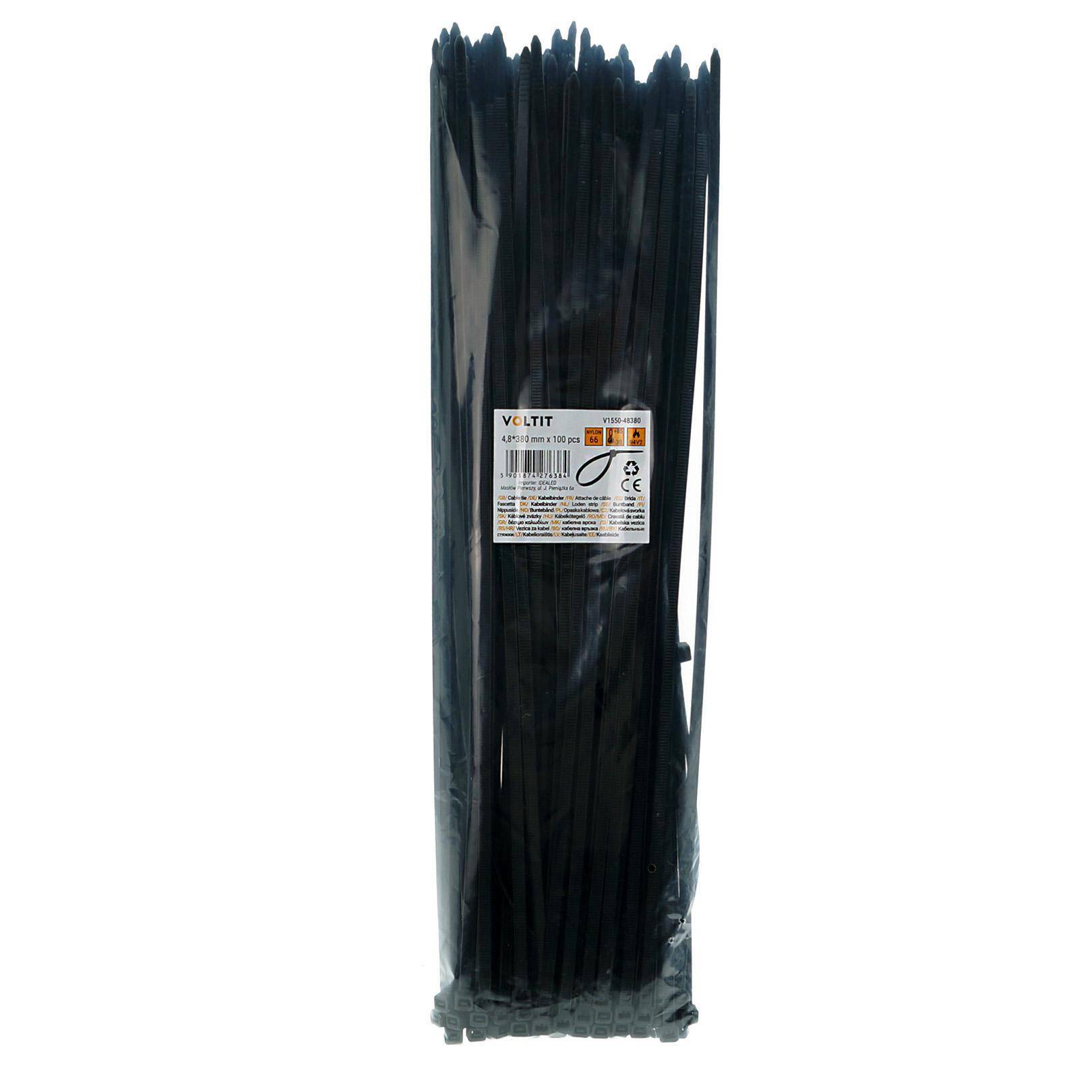 Cable tie 4,8*380 nylon 66  black