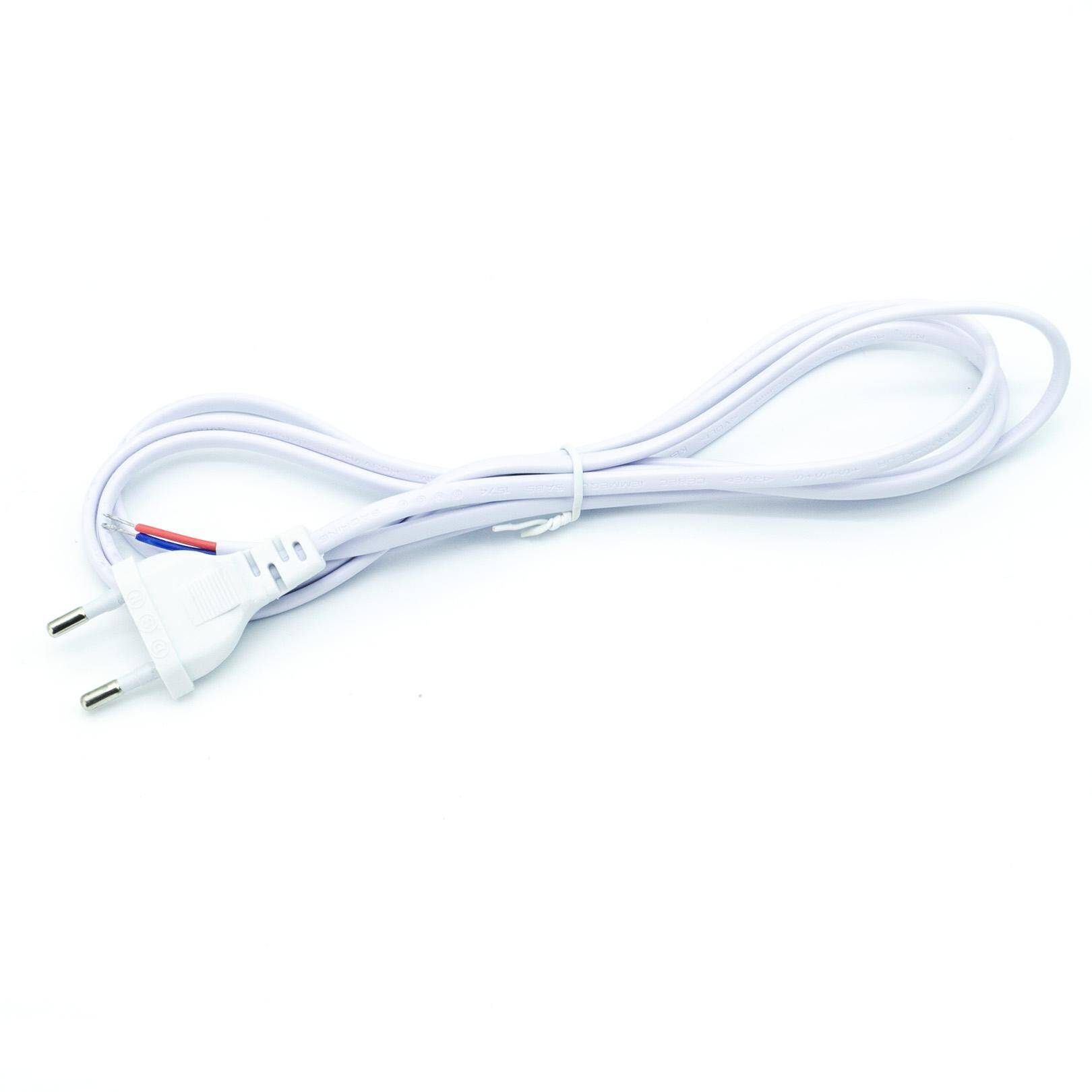 White 2m Cord with Plug 2x0,5