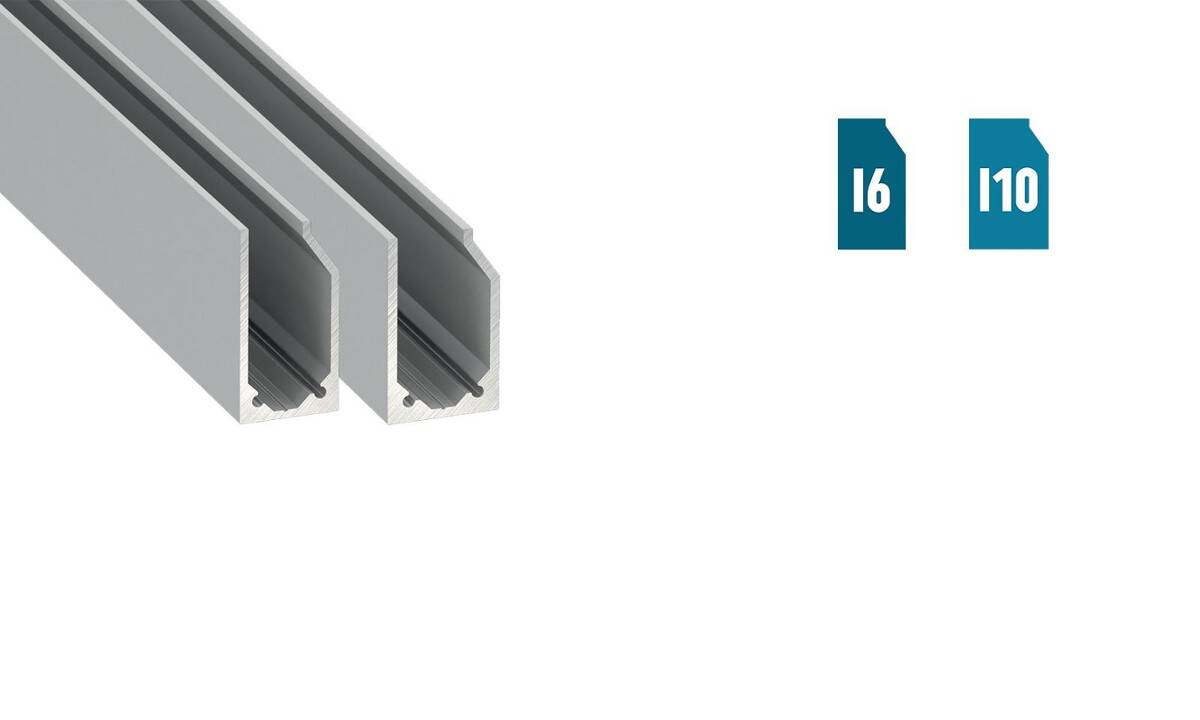 Profil I6 na szybę srebrny anod 3m
