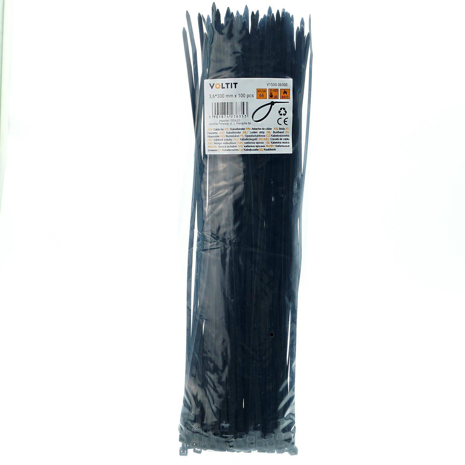 Cable tie 3,6*300 nylon 66  black