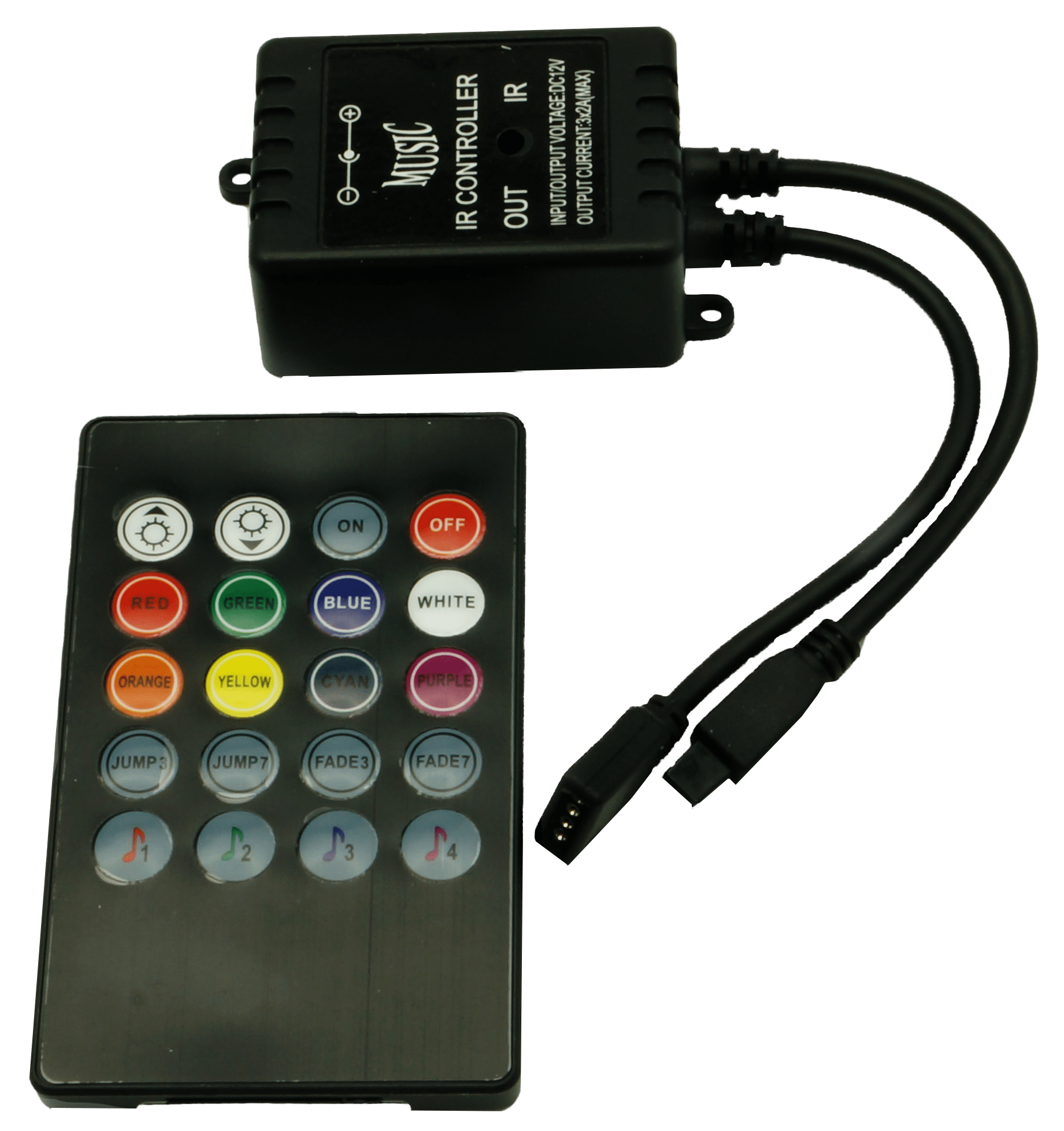 Sterownik IR RGB 20 przycisków 72W