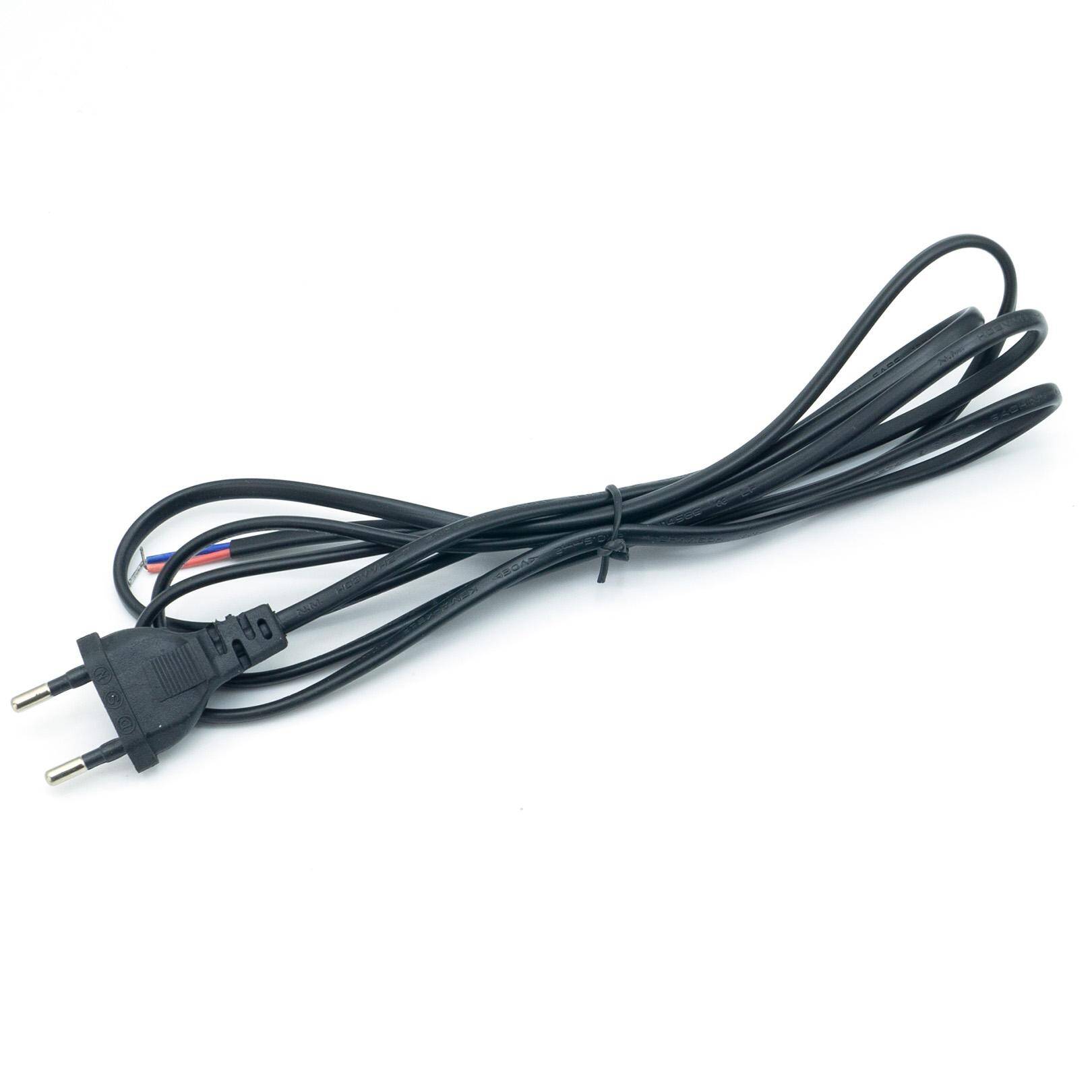 Black 2m cable with 2x0.5 plug