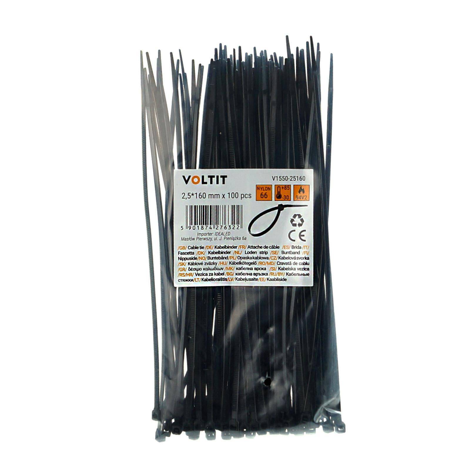 Cable tie 2,5*160 nylon 66  black