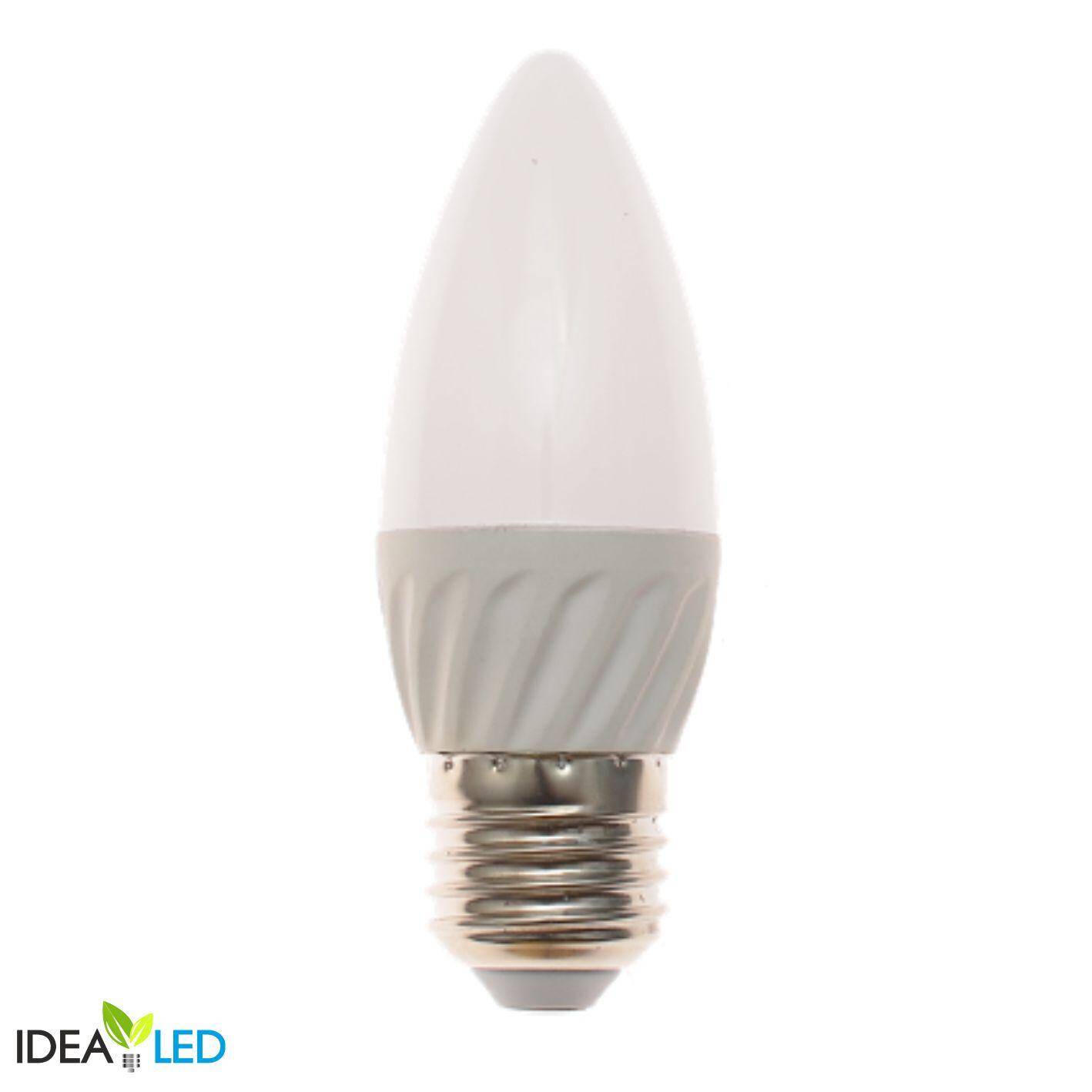 LED bulb SMD 2835 E27 candle 6W - cool white