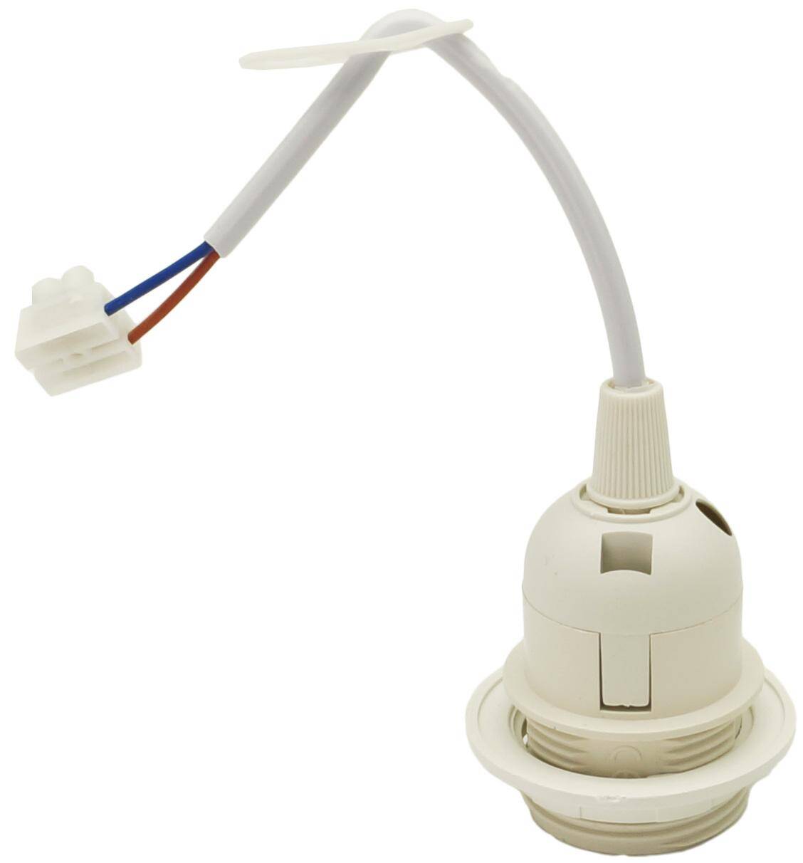 White E27 socket with handle and cable