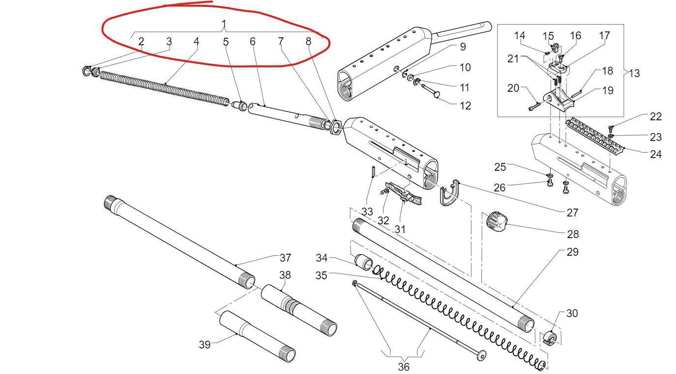 BENELLI Żerdź mechanizmu powrotnego do