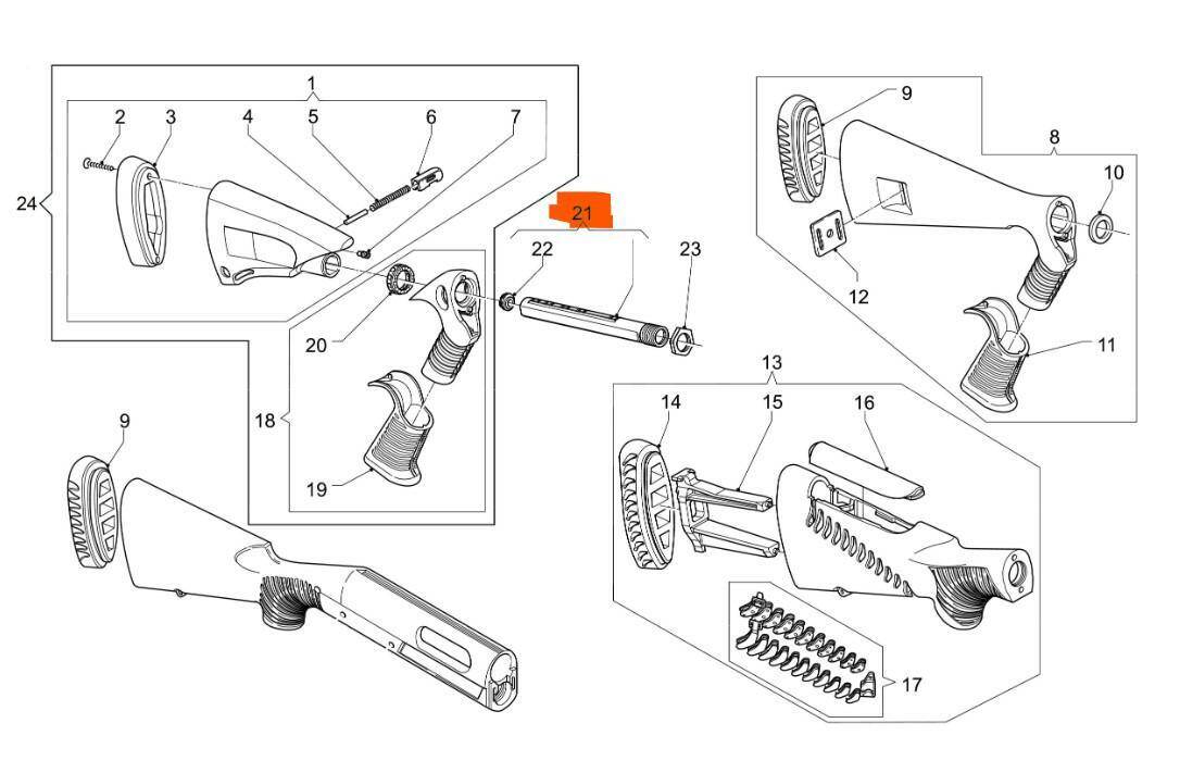 BENELLI Zestaw kolby teleskopowej +