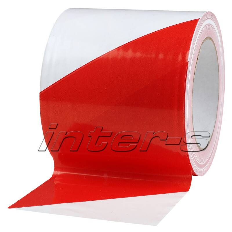 Výstražná páska červeno-bílá 100mm/100m