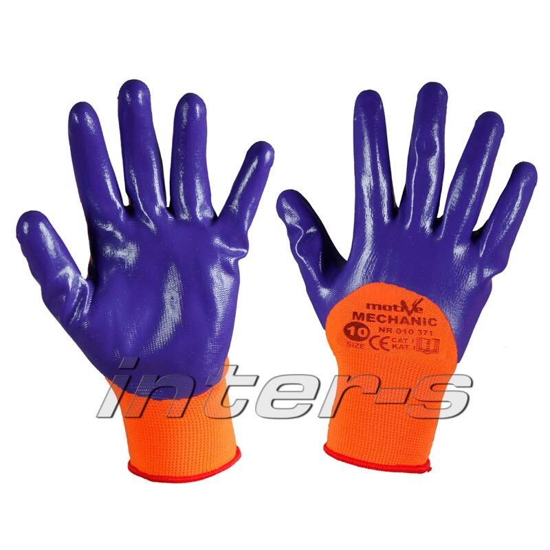 Heavy duty nitrile coated working gloves