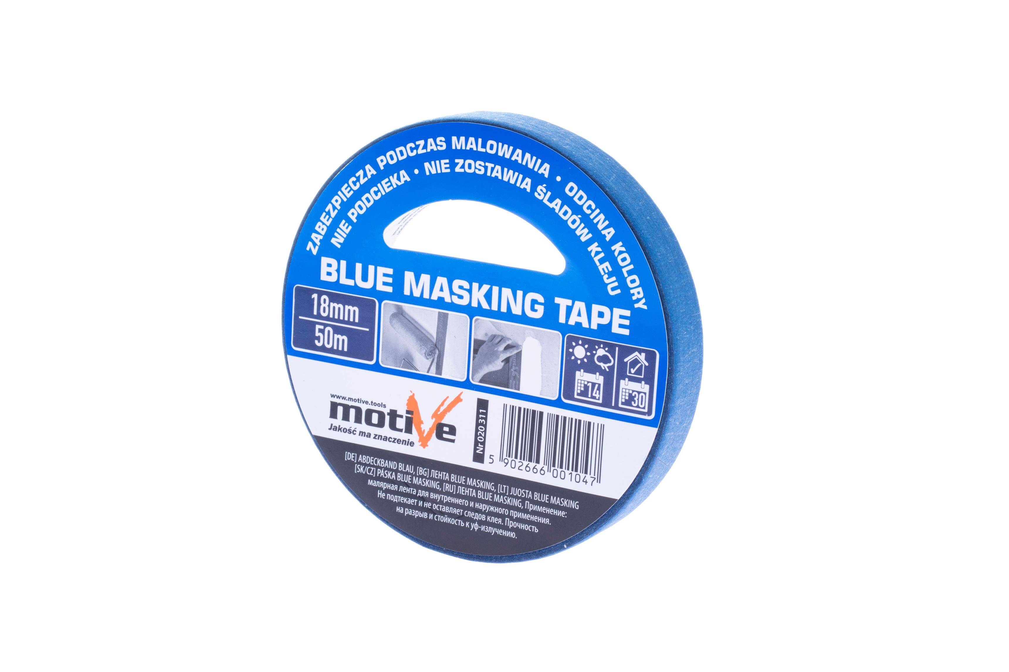 BLUE MASKING TAPE 18mm/50m MOTIVE (Zdjęcie 1)