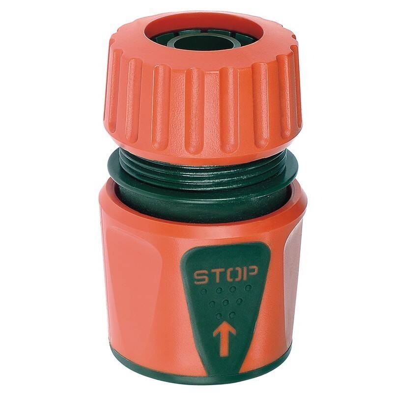 Hose connector with water stop 1/2