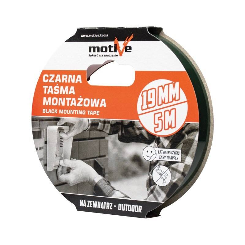 TAŚMA MONTAŻOWA CZARNA 12mm/5m MOTIVE