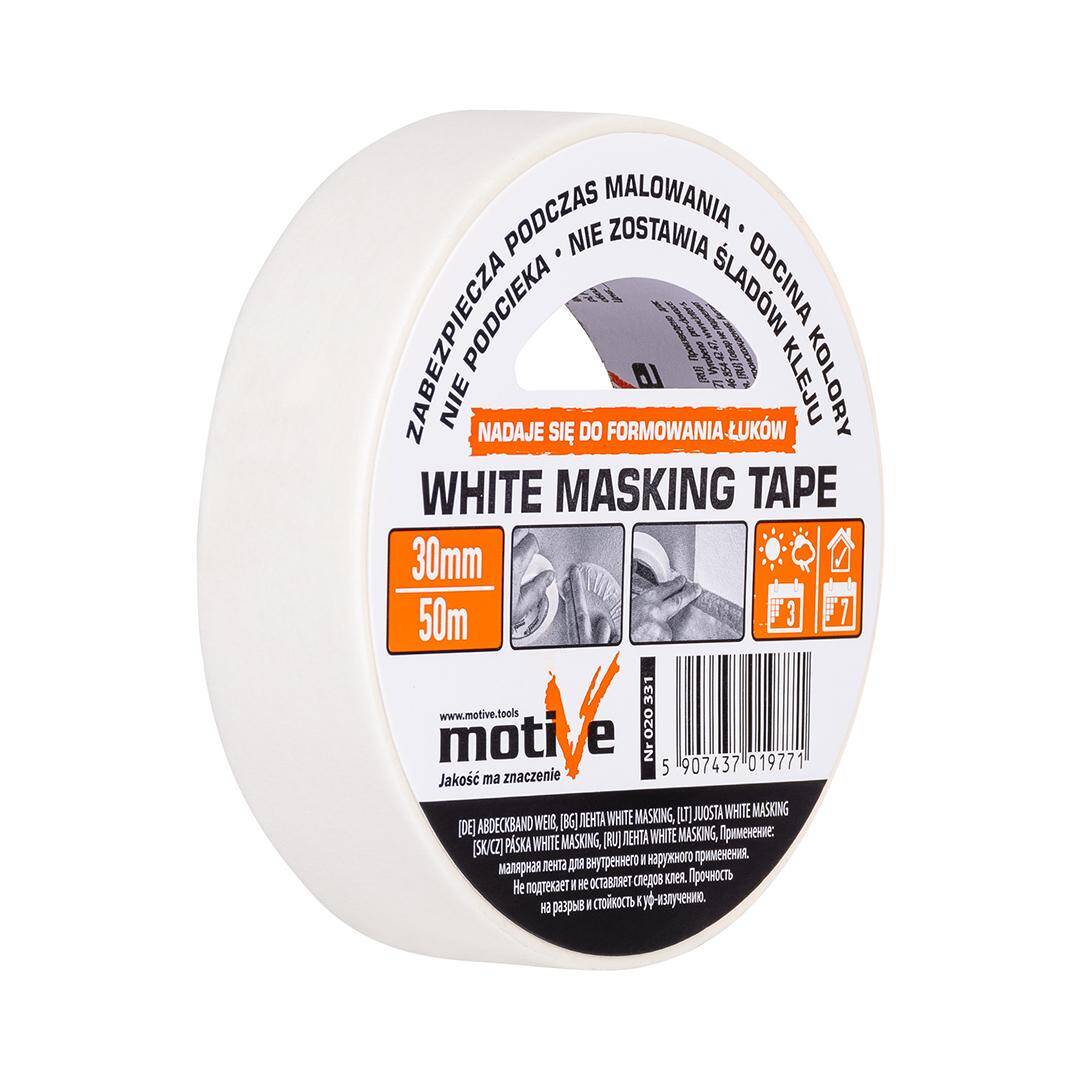 WHITE MASKING TAPE 30mm/50m MOTIVE