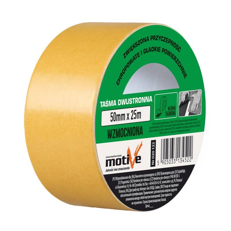 Double sided adhesive tape strengthened 50mm/10m