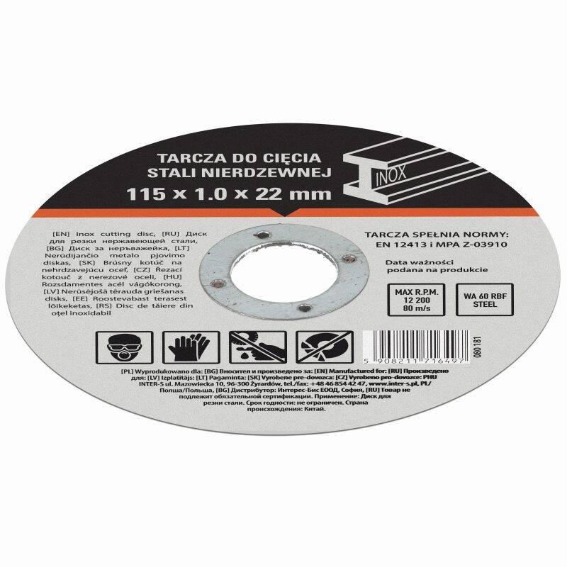 Inox cutting disc115 x 1,0