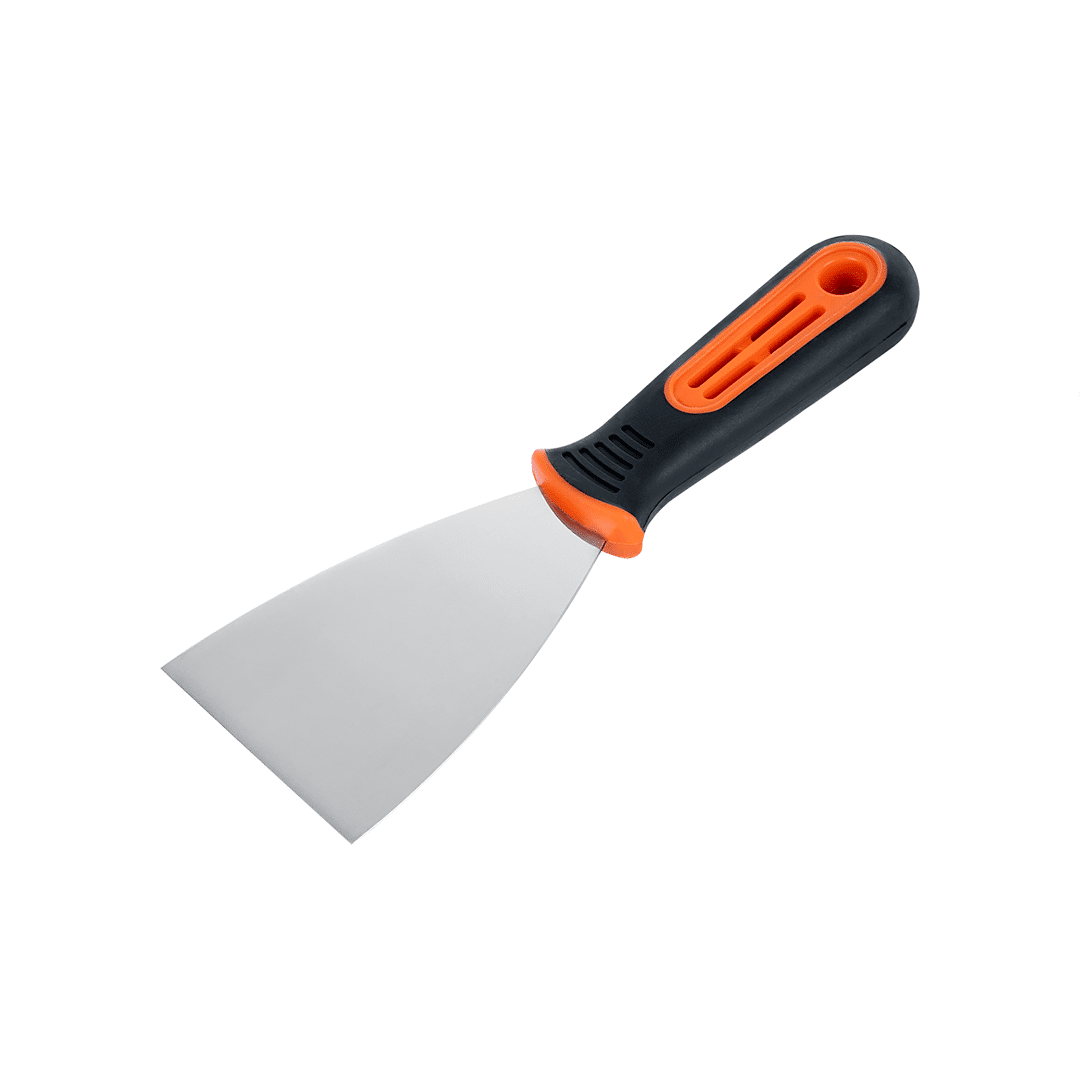 Putty knife, stainless steel,soft grip handle 80 mm