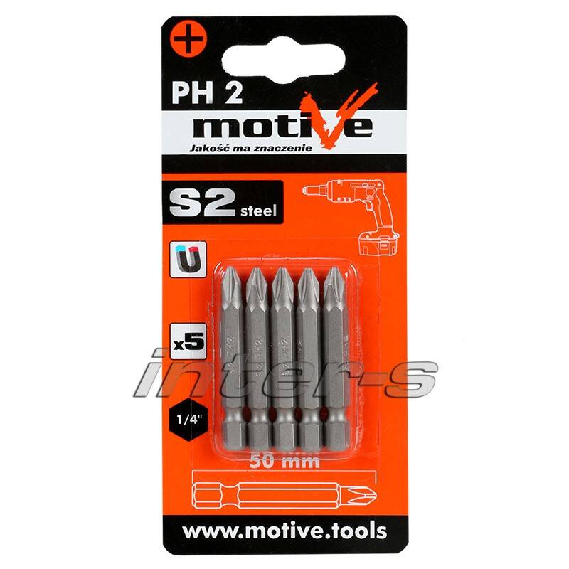 BITY DO WKRĘTARKI PH2 50mm 5szt MOTIVE