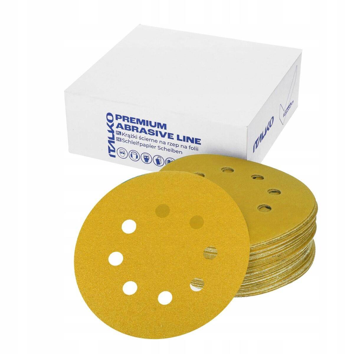 ITALKO KRĄŻEK ŻÓŁTY 125 MM, 8 OTW. 50 szt - P120