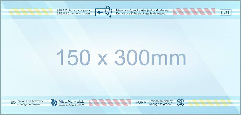 Flat sterilization pouches 150x300mm