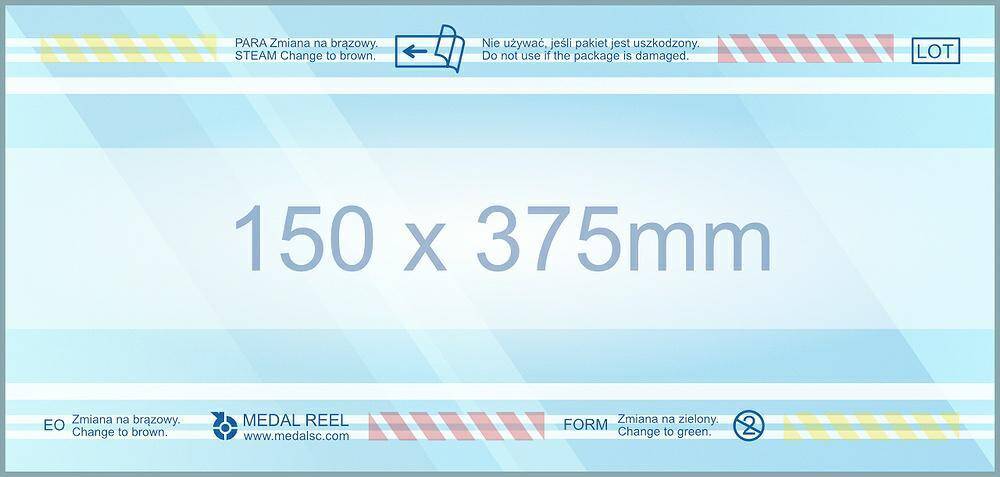 Gusseted sterilization pouches 150x375mm