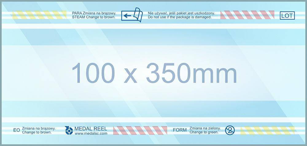 Gusseted sterilization pouches 100x350mm