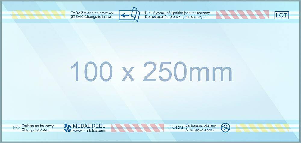 Flat sterilization pouches 100x250mm