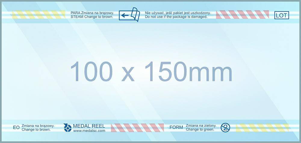 Flat sterilization pouches 100x150mm