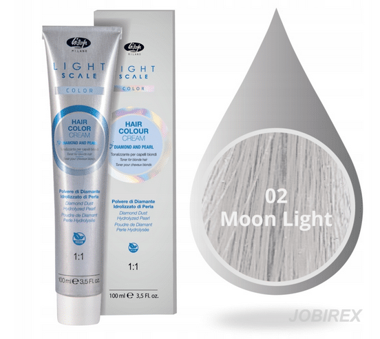 Lisap Light Scale Color 02 Moon Light Popielaty Toner, Farba Bez Amoniaku Do Włosów Blond 100ml