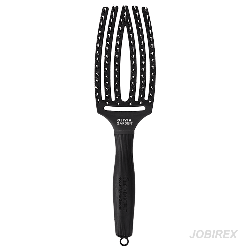 Olivia Garden Finger Brush Combo Medium Black Szczotka Do Rozczesywania Włosów i Masażu Włosie Dzika  Czarna rozmiar M 