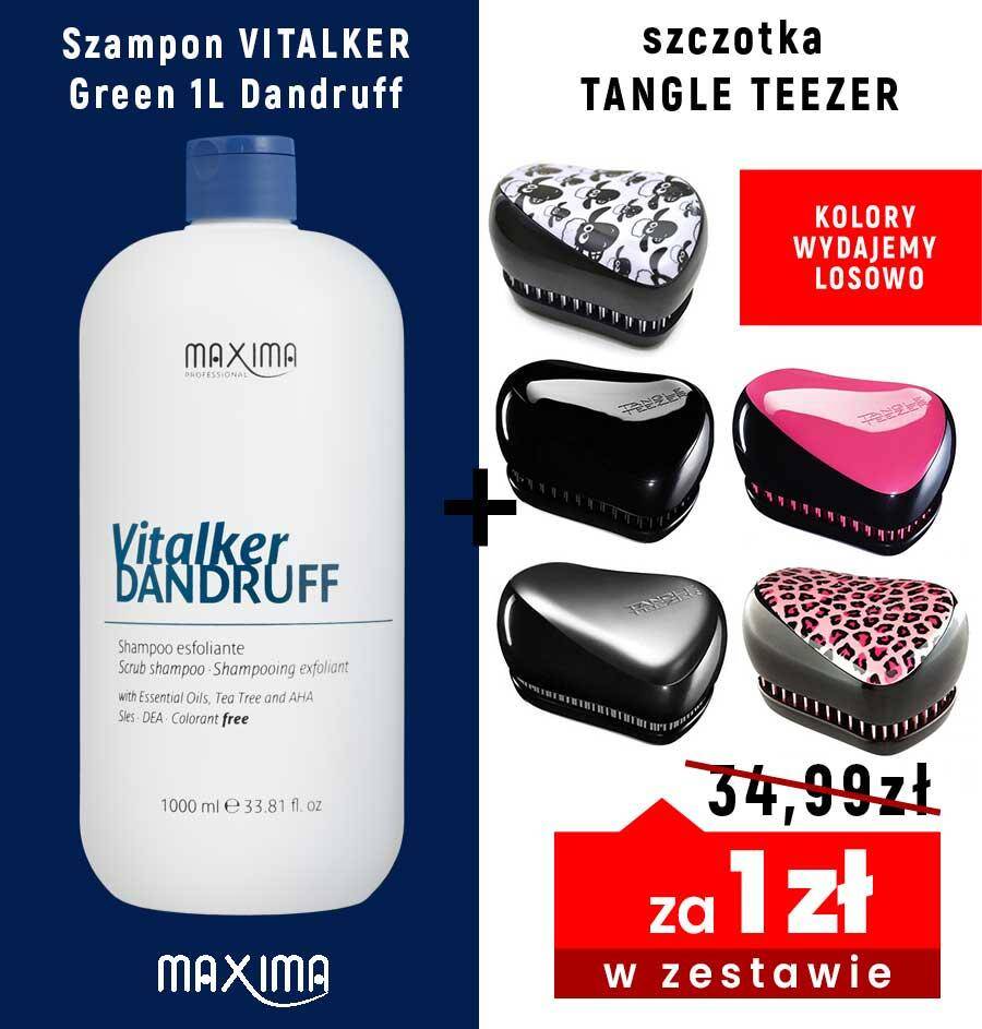 Szampon VITALKER Green 1L Dandruff MAXIMA + szczotka TT Elite za 1zł Tangle Teezer