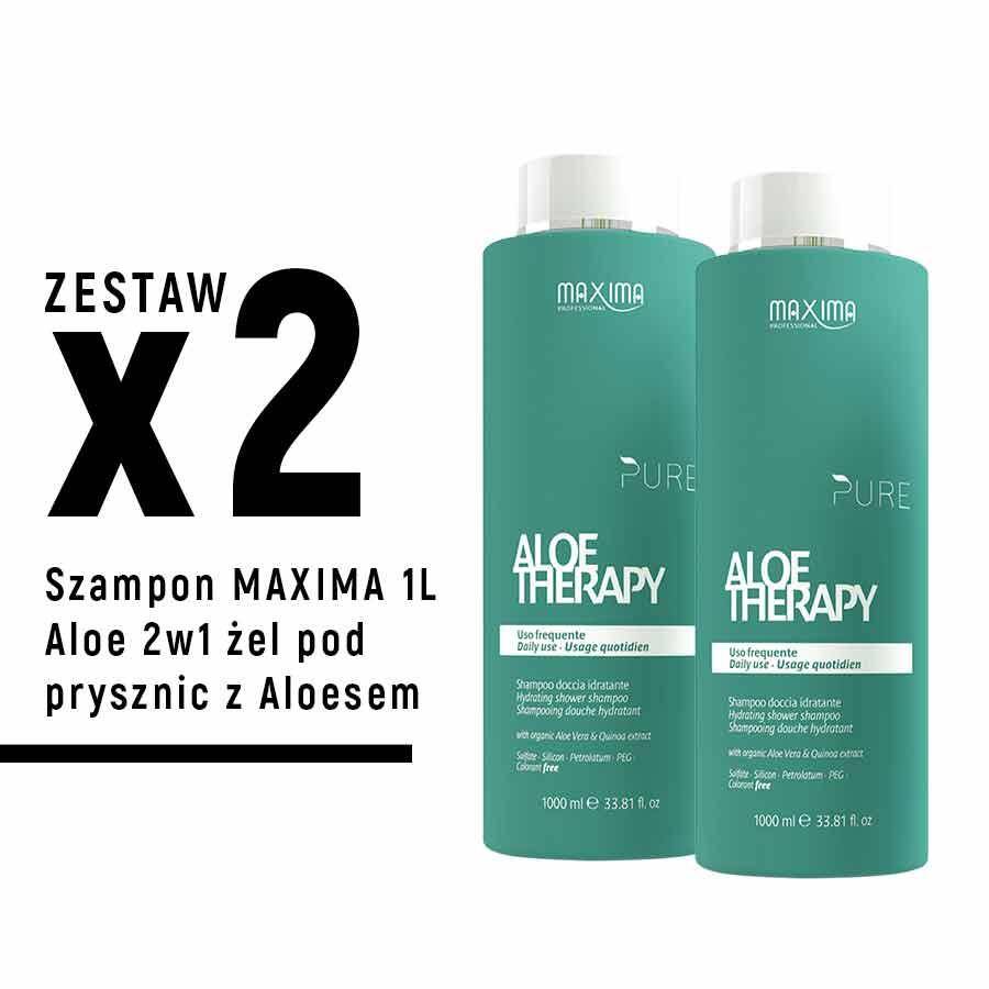 Szampon MAXIMA 1L Aloe 2w1 i żel pod prysznic z Aloesem x 2szt  ZESTAW