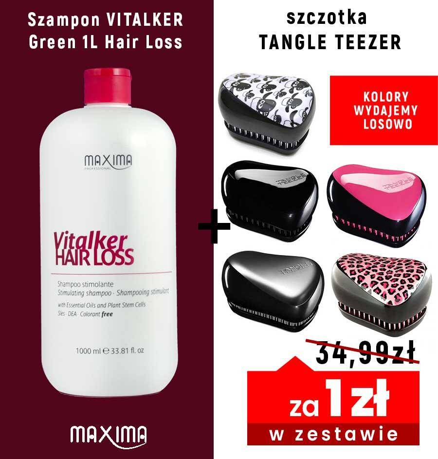 Szampon VITALKER Green 1L Hair Loss MAXIMA kuracja + szczotka TT Elite za 1zł Tangle Teezer