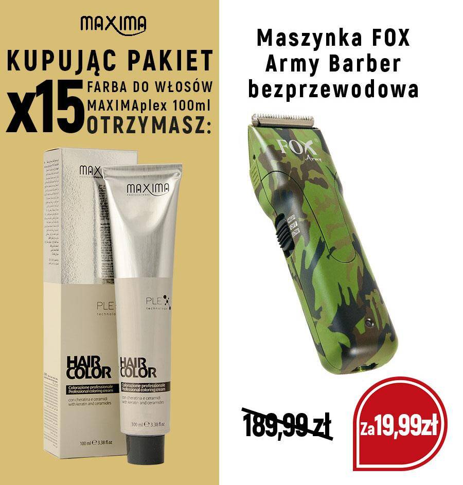 Farba MAXIMA Plex x 15 + maszynka Army FOX za 19,99zł