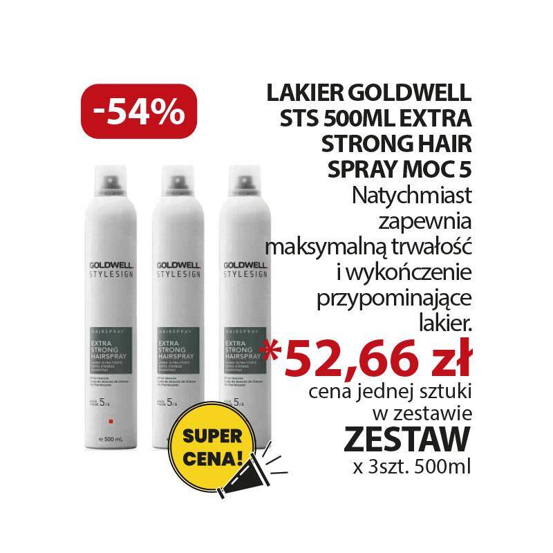 Lakier GOLDWELL STS 500ml Extra Strong Hair Spray moc 5. Sprayer x 3szt  ZESTAW