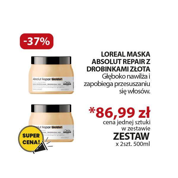 Maska Loreal VG 500ml Absolut Repair Gold drobinki złota x 2szt  ZESTAW